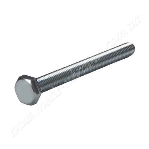 Болт с шестигранной головкой класс прочности 8,8 полная резьба цинк белый