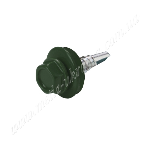 Саморез по металлу 4,8х19 6гр. гол. c буром EPDM RAL6005