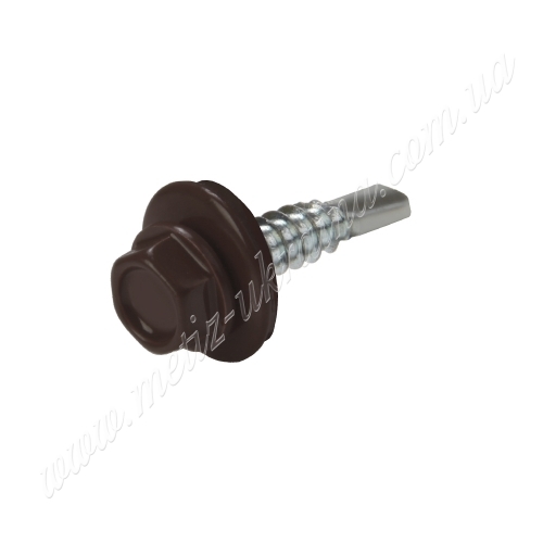Саморез по металлу 5,5х25 6гр. гол. c буром EPDM RAL8017