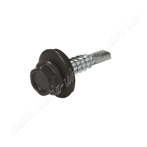 Саморез по металлу 5,5х25 6гр. гол. c буром EPDM RAL8019