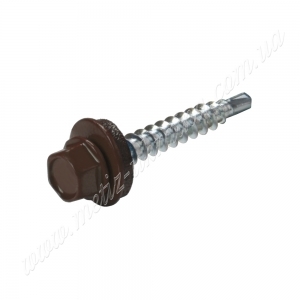 Саморез по металлу 4,8х35 6гр. гол. c буром EPDM RAL8017