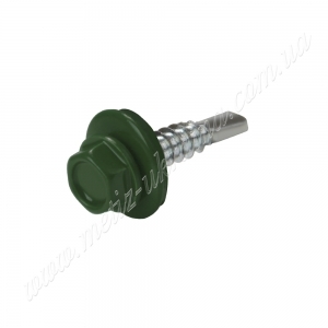 Саморез по металлу 5,5х25 6гр. гол. c буром EPDM RAL6005